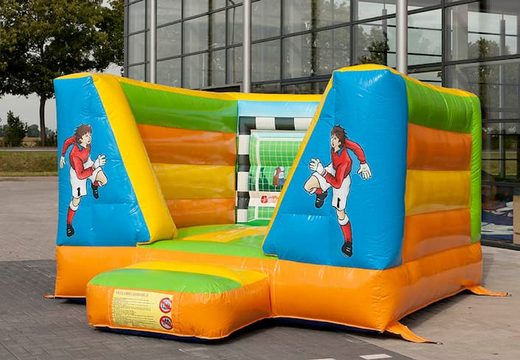 Small bouncy castle with football theme for kids to buy. Buy bouncy castles now at JB Inflatables UK online