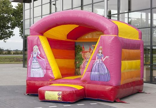Small bouncer with roof in princess theme for sale. Buy bouncers online at JB Inflatables UK 