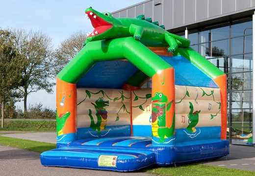 Buy unique standard bouncy castles with a 3D object of a crocodile on the top for children. Buy bouncy castles online at JB Inflatables UK