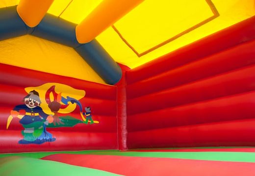 Big inflatable bouncy castle with roof in  fire department theme to buy for kids. Order bouncy castles online at JB Inflatables UK