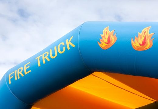 Buy a super bouncy castle covered with cheerful animations in  fire department  theme for children. Order bouncy castles online at JB Inflatables UK