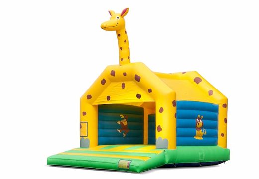 Buy a large indoor bouncy castle in a giraffe theme for kids. Available at JB Inflatables UK online