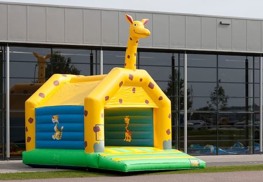 Buy a super bouncy castle covered with cheerful animations in giraffe theme for children. Order bouncy castles online at JB Inflatables UK