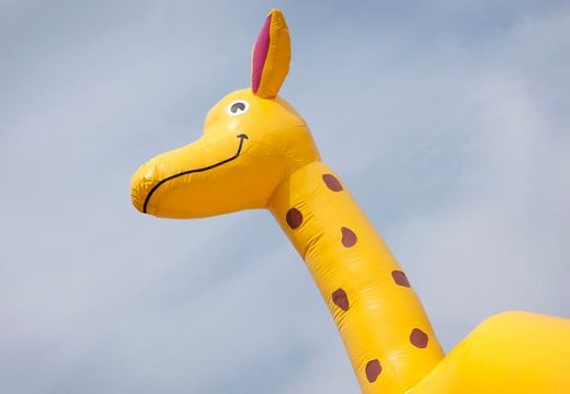 Big inflatable bouncy castle with roof in giraffe theme to buy for kids. Order bouncy castles online at JB Inflatables UK