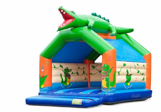 Buy a large indoor bouncy castle in a crocodile theme for kids. Available at JB Inflatables UK online