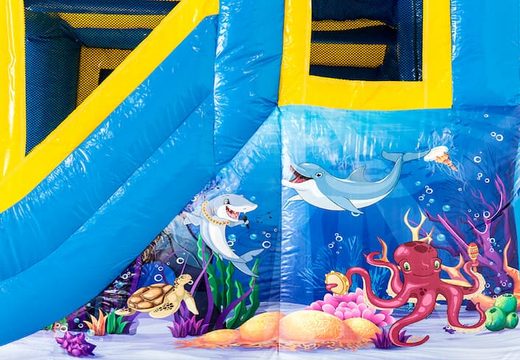 Order a small indoor inflatable multiplay bouncer in the ocean theme for children. Buy inflatable bouncers online at JB Inflatables UK