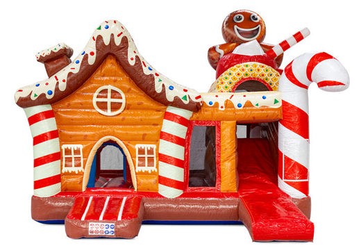 Buy Gingerbread House-themed inflatable bouncy castle with slide online at JB in Meppel