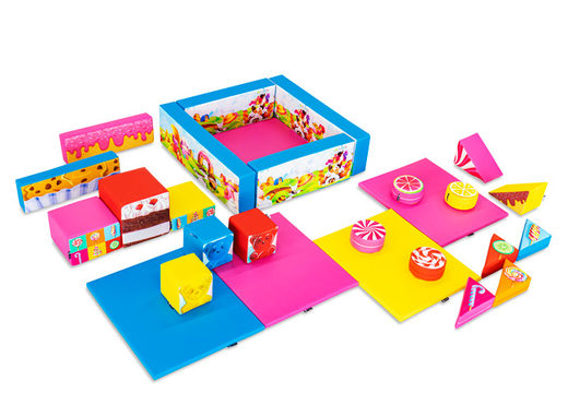 Softplay set XL Candy theme colorful blocks to play with