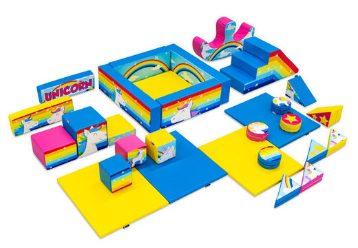 XXL Unicorn-themed Softplay Set with Colorful Blocks to Play