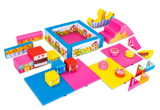 XXL Candy-themed Softplay Set with Colorful Blocks to Play
