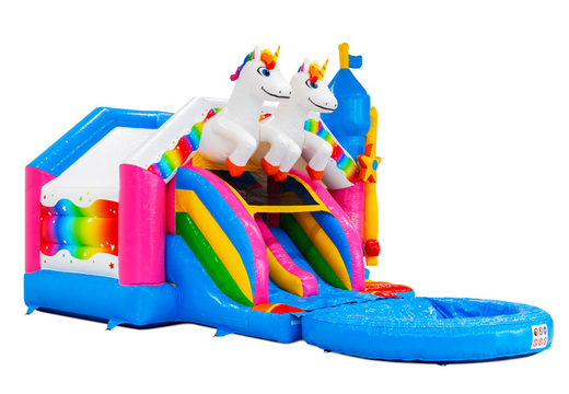 Buy Double Slide Combo Inflatable Castle with Unicorn Theme at JB