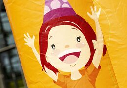 Small inflatable bouncy castle in party theme for commercial use to buy for children. Buy bouncy castles at JB Inflatables UK online