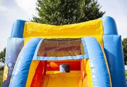Purchase a small multifun inflatable bouncer with roof in ocean theme blue for kids. Buy bouncers online at JB Inflatables UK