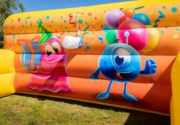 Opblaasbaar open bubble boarding springkussen met schuim kopen in thema party feest voor kids