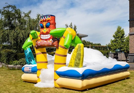 Order large inflatable open bubble boarding park bouncy castle with foam in the theme tropical hawaii for children. Buy inflatable bouncy castles online at JB Inflatables UK