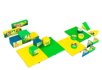 Softplay set large Jungle Dino thema kleurrijke blokken om mee te spelen