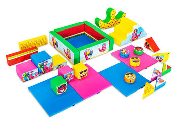 Softplay set XXL Flamingo Hawaii thema kleurrijke blokken om mee te spelen