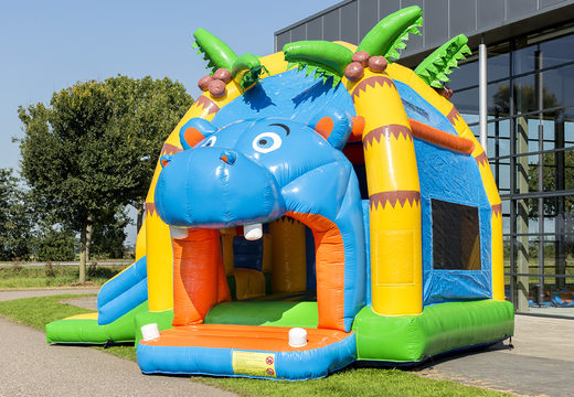 Order Multifun super hippo bouncy castle with slide for kids. Buy inflatable bouncy castles online at JB Inflatables UK