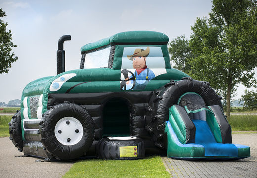 Order inflatable maxi multifun green bouncy castle in tractor theme for children at JB Inflatables UK. Buy bouncy castles online at JB Inflatables UK