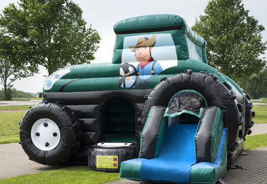 Buy maxi multifun green tractor bouncy castle for kids at JB Inflatables UK. Order inflatable bouncy castles online at JB Inflatables UK