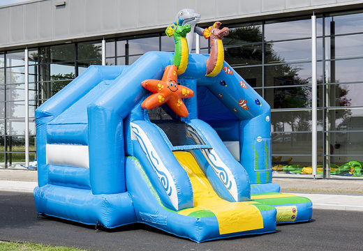 Inflatable slide combo seaworld bouncy castle for sale at JB Inflatables UK. Order inflatable bouncy castles with slide for kids now