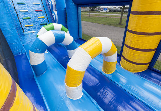 Order a 17 meter wide unique inflatable obstacle course in a surf theme for kids. Buy inflatable obstacle courses online now at JB Inflatables UK