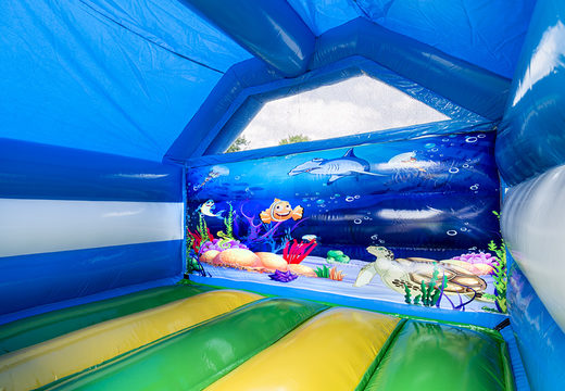 Order inflatable slide combo seaworld-themed inflatable bouncer for kids. Inflatable bouncers with slide now available at JB Inflatables UK