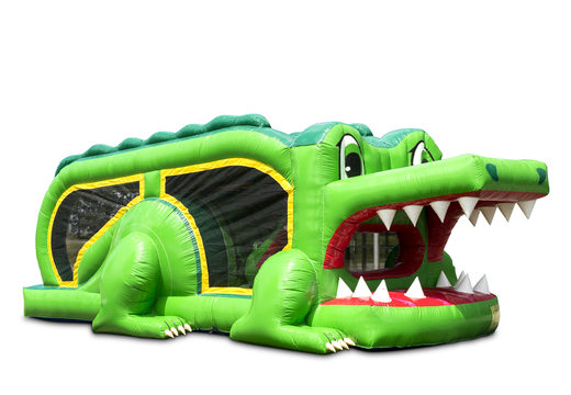 Buy mini run crocodile 8m inflatable obstacle course for kids. Order inflatable obstacle courses now online at JB Inflatables UK