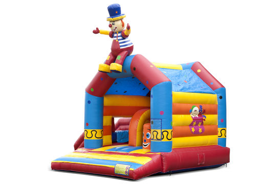Buy inflatable indoor multiplay multifun bouncy castle with slide in theme clown for children. Order inflatable bouncy castles online at JB Inflatables UK
