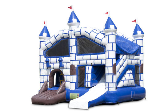 Buy inflatable indoor multiplay bouncy castle with slide in theme castle for children. Order inflatable bouncy castles online at JB Inflatables UK