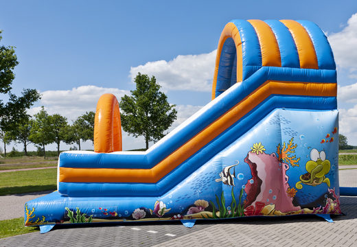 Buy oceanworld themed inflatable slide for kids. Order inflatable slides now online at JB Inflatables UK
