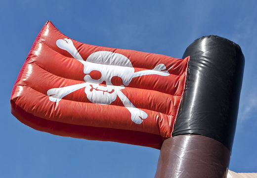 Buy a unique extra wide inflatable slide in the Pirates world theme with 3D obstacles for children. Order inflatable slides now online at JB Inflatables UK