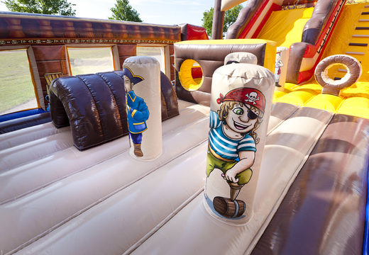 Get your big inflatable Pirate world slide with 3D obstacles for kids. Order inflatable slides now online at JB Inflatables UK
