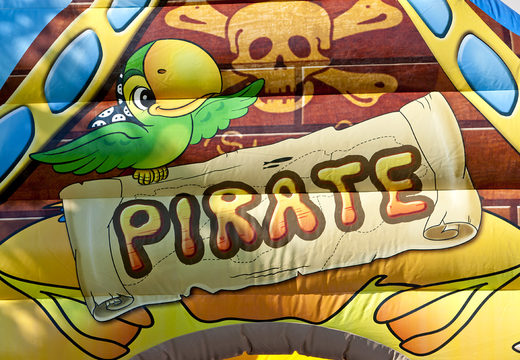 Multiplay Pirates world extra wide slide with 3D obstacles for kids. Order inflatable slides now online at JB Inflatables UK