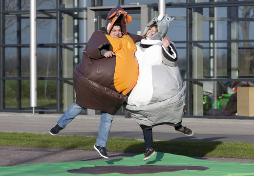 Order inflatable sumo suits in Monkey & Rhinoceros theme for both young and old. Buy inflatables online at JB Inflatables UK