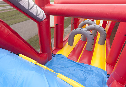Get your unique 17 meter wide firefighting themed inflatable obstacle course for kids now. Order inflatable obstacle courses at JB Inflatables UK