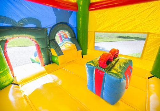 Order indoor inflatable multiplay maxifun super bouncer with slide in party theme for children. Buy inflatable bouncers online at JB Inflatables UK