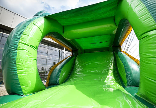 Buy inflatable 8 meter crocodile themed obstacle course with 3D objects for kids. Order inflatable obstacle courses now online at JB Inflatables UK