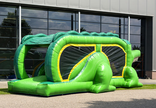 Order 8 meter long inflatable crocodile assault course for kids. Buy inflatable obstacle courses online now at JB Inflatables UK