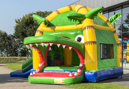 Order Multifun super crocodile bouncy castle with slide for kids. Buy inflatable bouncy castles online at JB Inflatables UK