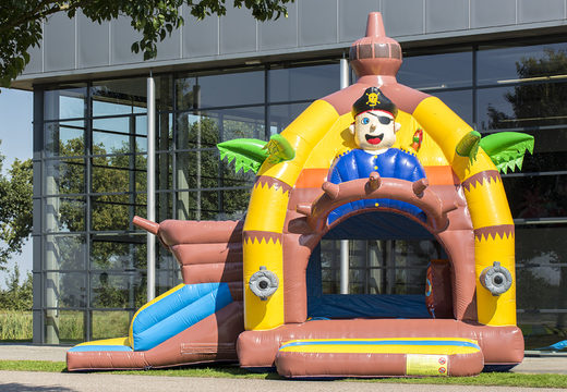 Order inflatable multifun bouncy castle with roof in pirate theme for kids at JB Inflatables UK. Buy inflatable bouncy castles online at JB Inflatables UK