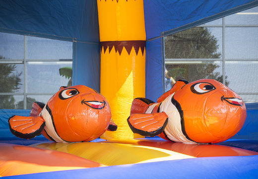 Order inflatable indoor multifun super bounce house with slide in the shape of nemo for kids. Buy bounce houses online at JB Inflatables UK