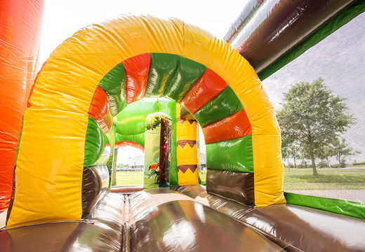 Order a bouncer in dinoworld theme with a slide for children. Buy inflatable bouncers online at JB Inflatables UK