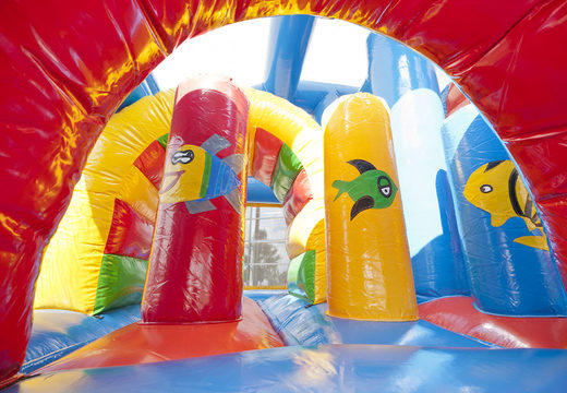 Order medium inflatable shark bouncy castle with slide for kids. Buy inflatable bouncy castles online at JB Inflatables UK