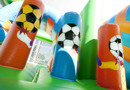 Order medium inflatable football bouncer with slide for children. Buy inflatable bouncers online at JB Inflatables UK