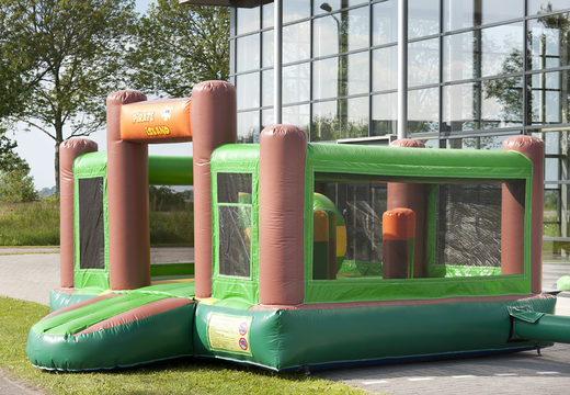 Buy unique multifunctional pirate themed inflatable slide with a splash pool, impressive 3D object, fresh colors and the 3D obstacle for kids. Order inflatable slides now online at JB Inflatables UK
