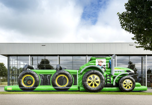 Order a 17 meter wide, unique tractor themed obstacle course for kids. Buy inflatable obstacle courses online now at JB Inflatables UK