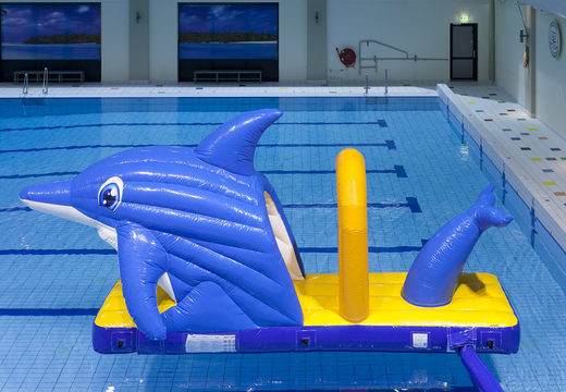 Order an inflatable airtight swimming pool slide in a dolphin theme for both young and old. Buy inflatable water attractions online now at JB Inflatables UK