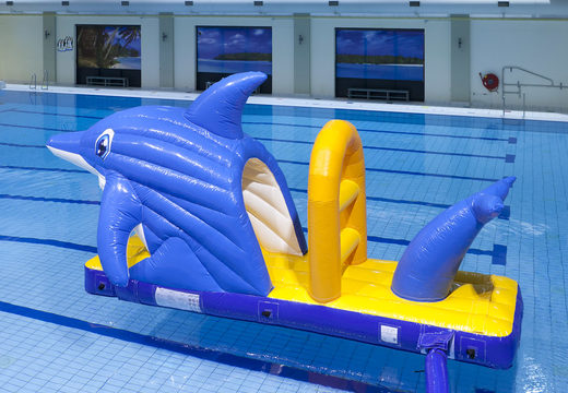 Buy an inflatable airtight swimming pool slide in a dolphin theme for both young and old. Order inflatable pool games now online at JB Inflatables UK