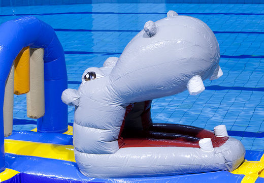 Buy hippo run inflatable obstacle course with fun objects for both young and old. Order inflatable obstacle courses online now at JB Inflatables UK